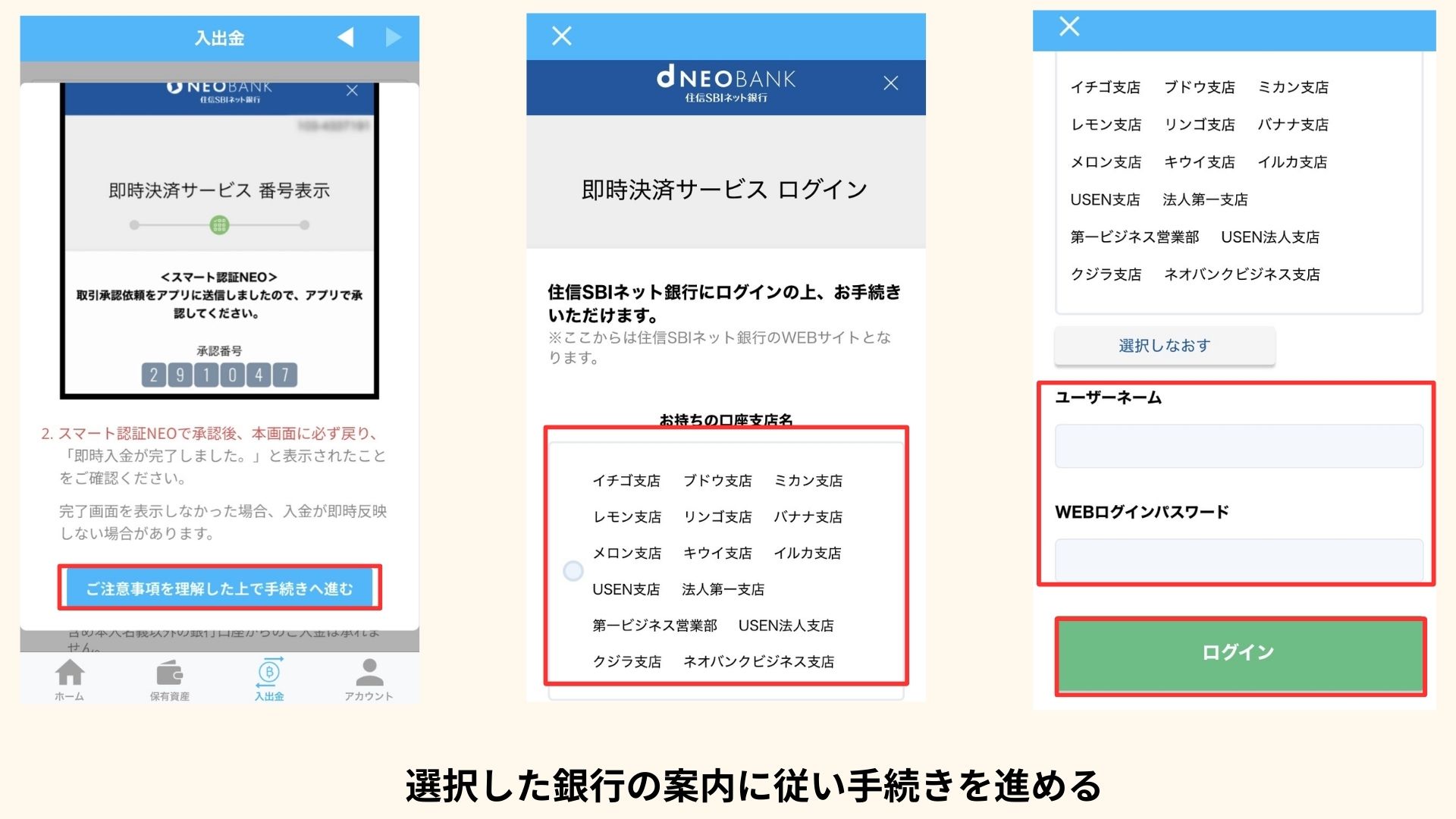 入金手順の図解