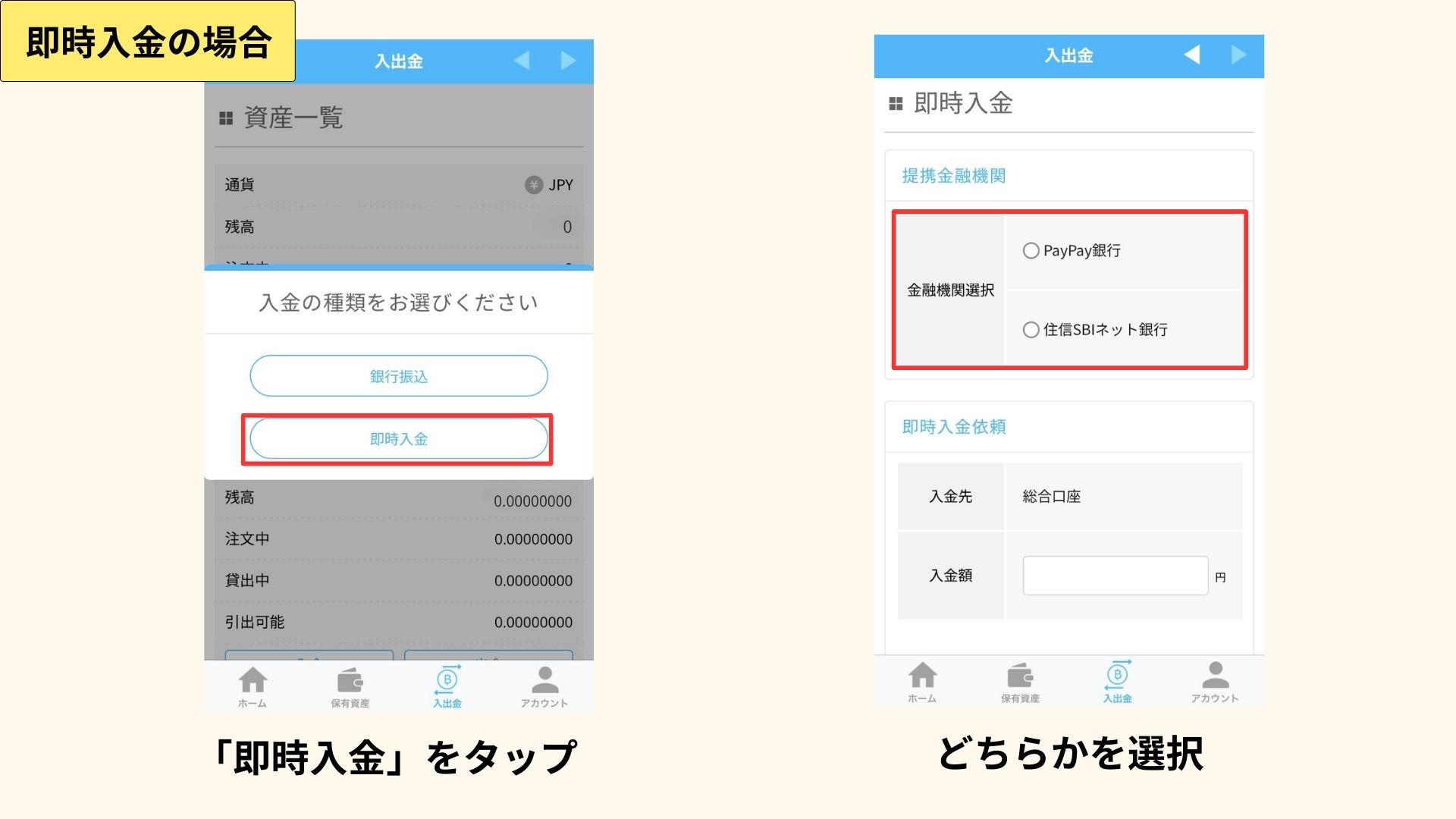 入金手順の図解